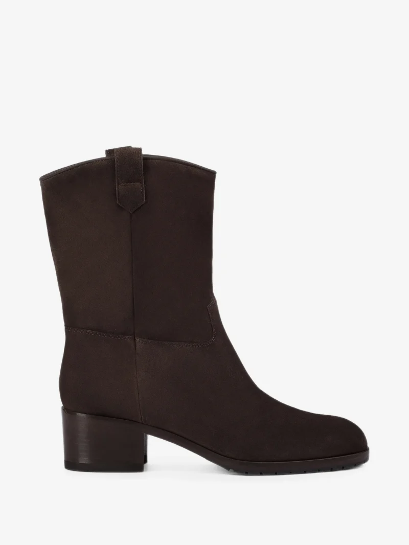 Ghete Doucal's suede block-heel maro
