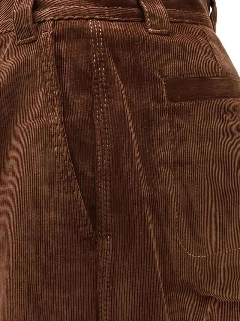 Pantaloni Ami Paris Corduroy maro - imagine 3