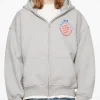Hanorac RHUDE Automobile Club logo-print zip-up gri