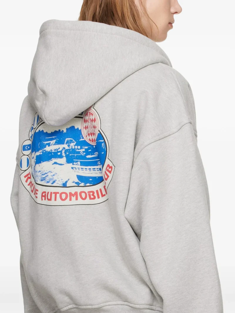 Alternative view of Hanorac RHUDE Automobile Club logo-print zip-up gri