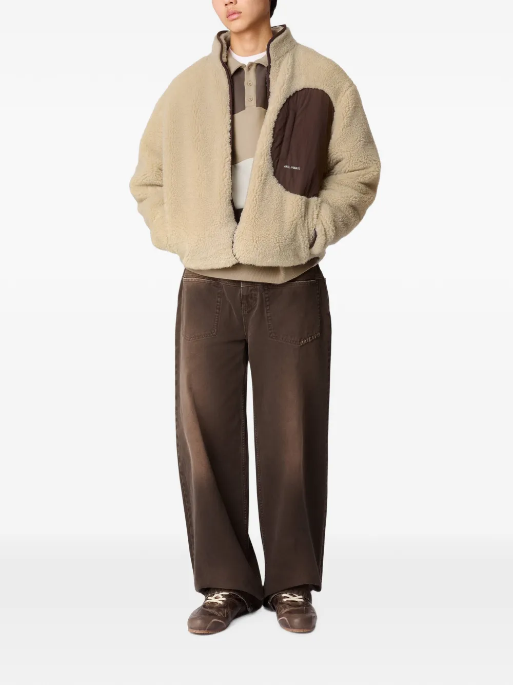 Jacheta Axel Arigato Moss fleece panelled bej - imagine 2