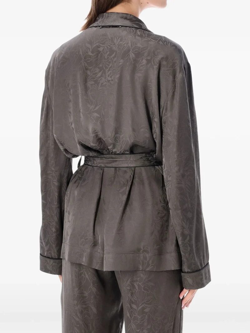 Alternative view of Jacheta Golden Goose floral-jacquard belted gri