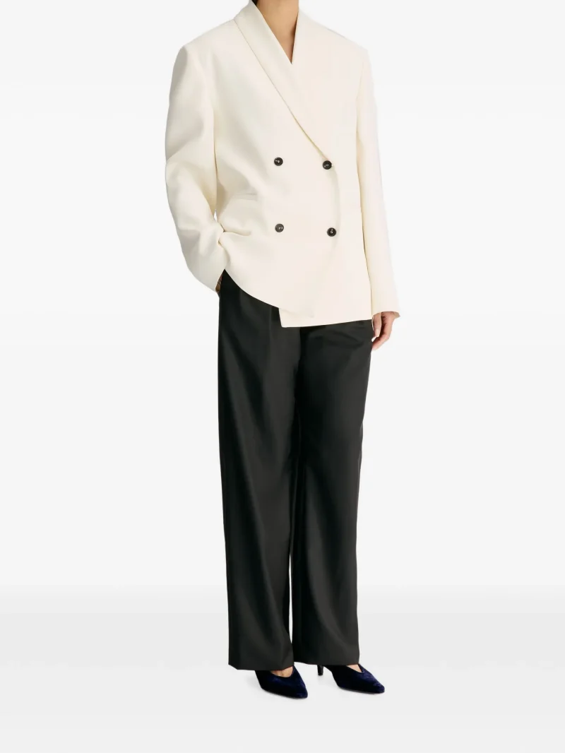 Jacheta LouLou De Saison shawl-collar ecru - imagine 5