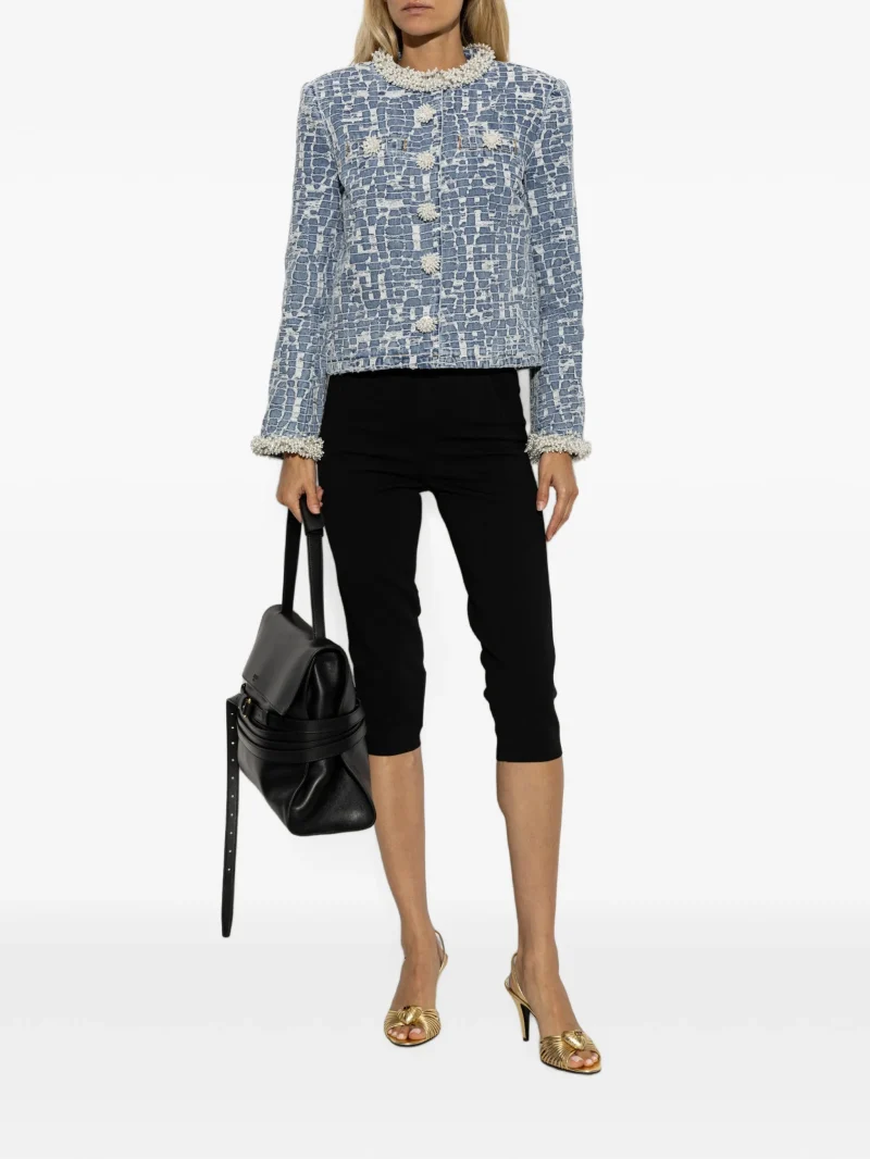 Alternative view of Jacheta Self-Portrait textured denim albastru