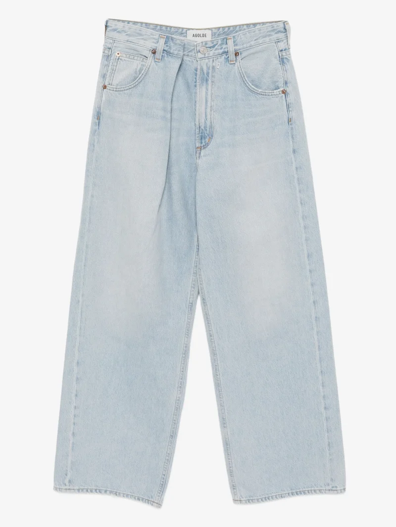 Jeans AGOLDE Vana wide-leg albastru
