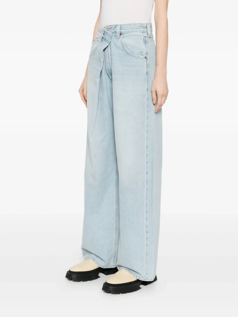 Jeans AGOLDE Vana wide-leg albastru - imagine 5