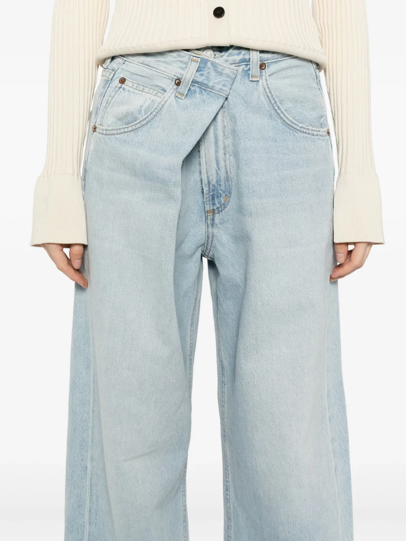 Jeans AGOLDE Vana wide-leg albastru - imagine 3