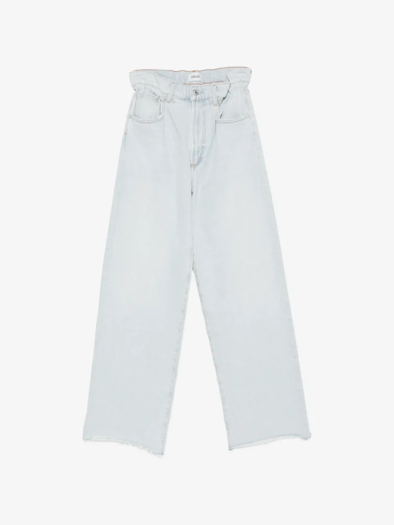 Jeans Agolde Ren raw-hem wide-leg alb