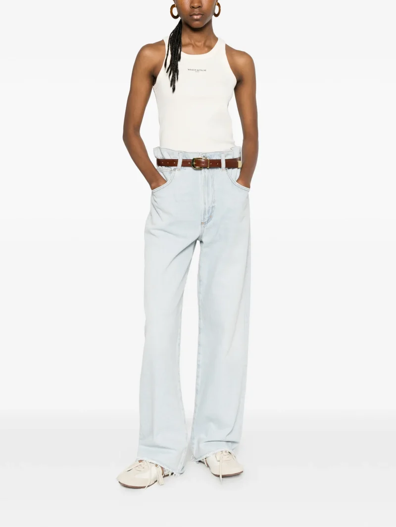 Alternative view of Jeans Agolde Ren raw-hem wide-leg alb