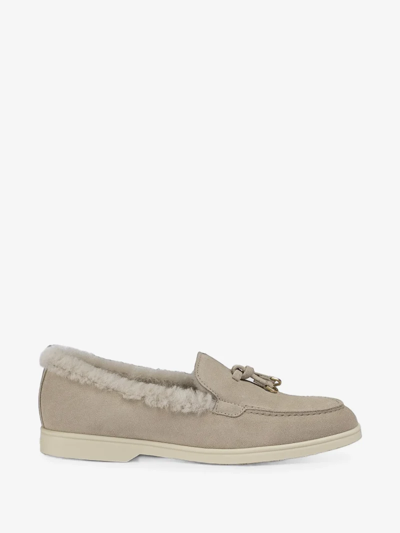 Loafers Doucal's shearling-trim tassel gri
