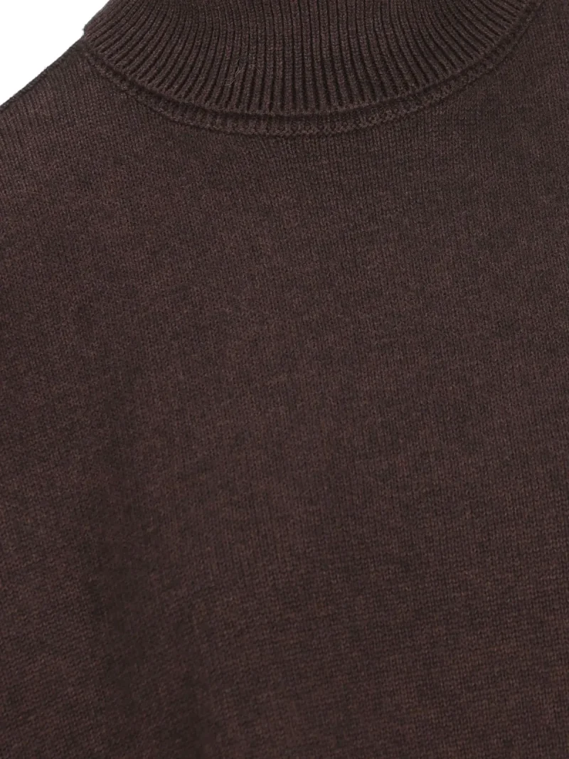 Pulover Marant Etoile Nasha Logo-Embroidered Roll-Neck maro - imagine 5