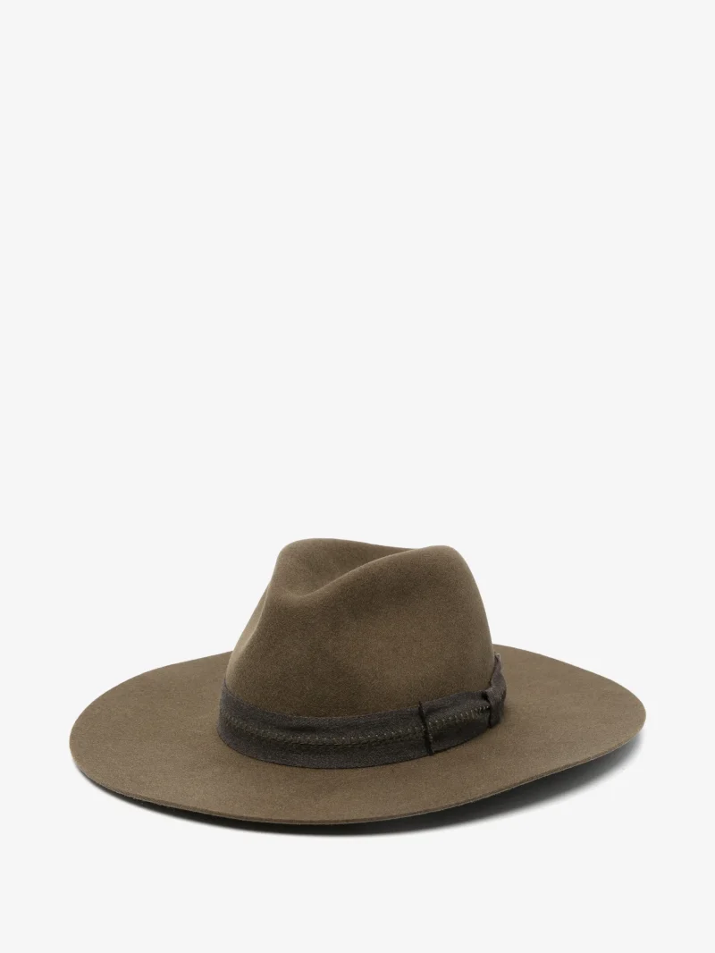 Palarie Golden Goose contrast-band fedora khaki