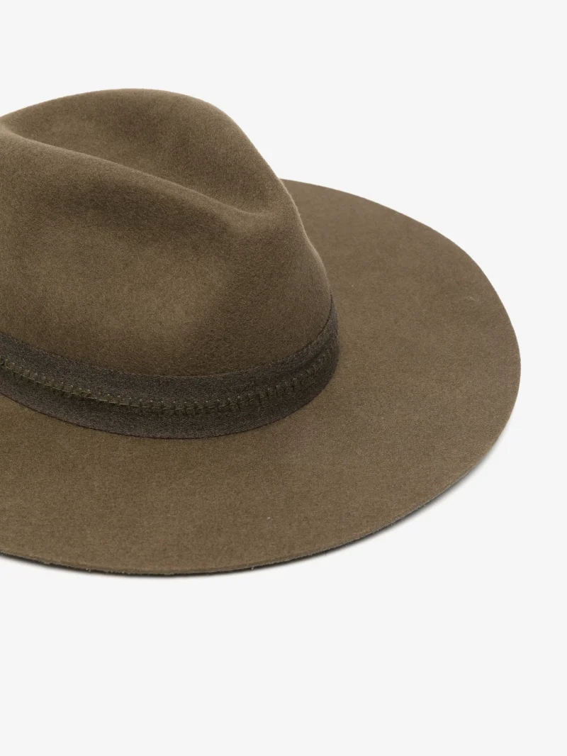 Palarie Golden Goose contrast-band fedora khaki - imagine 3