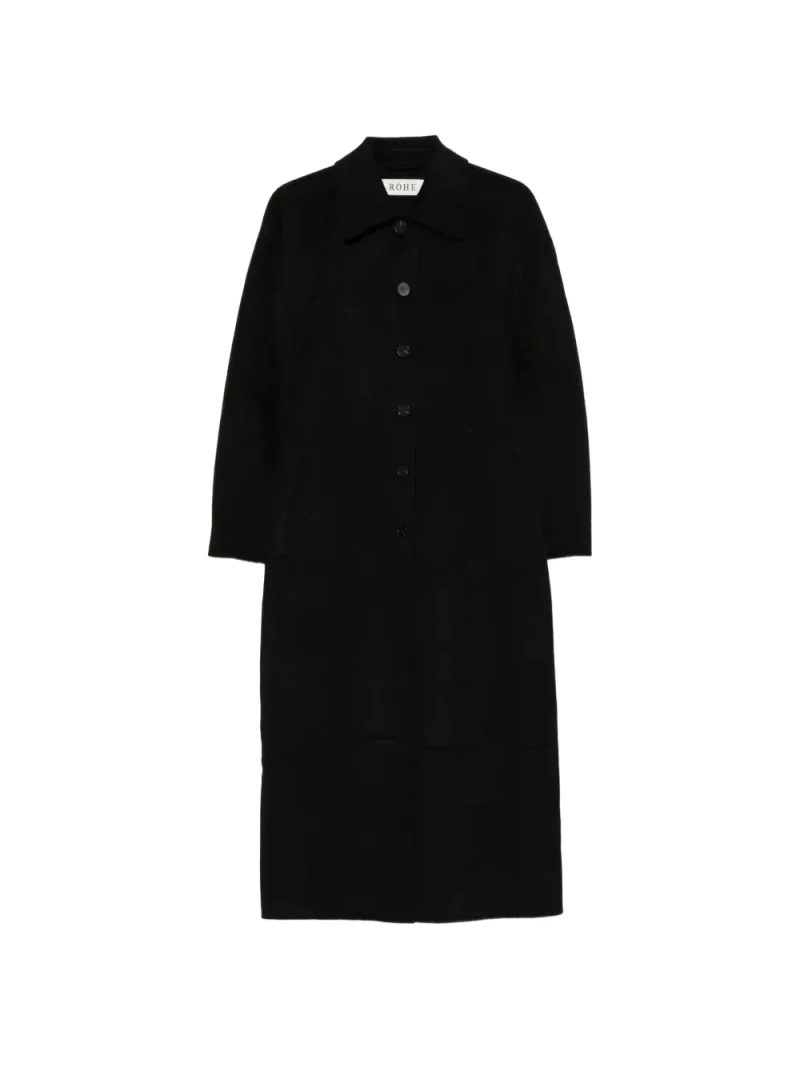 Palton Rohe button-fastening spread-collar negru
