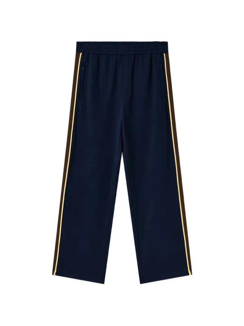 Pantaloni Axel Arigato Curb side-stripe albastru