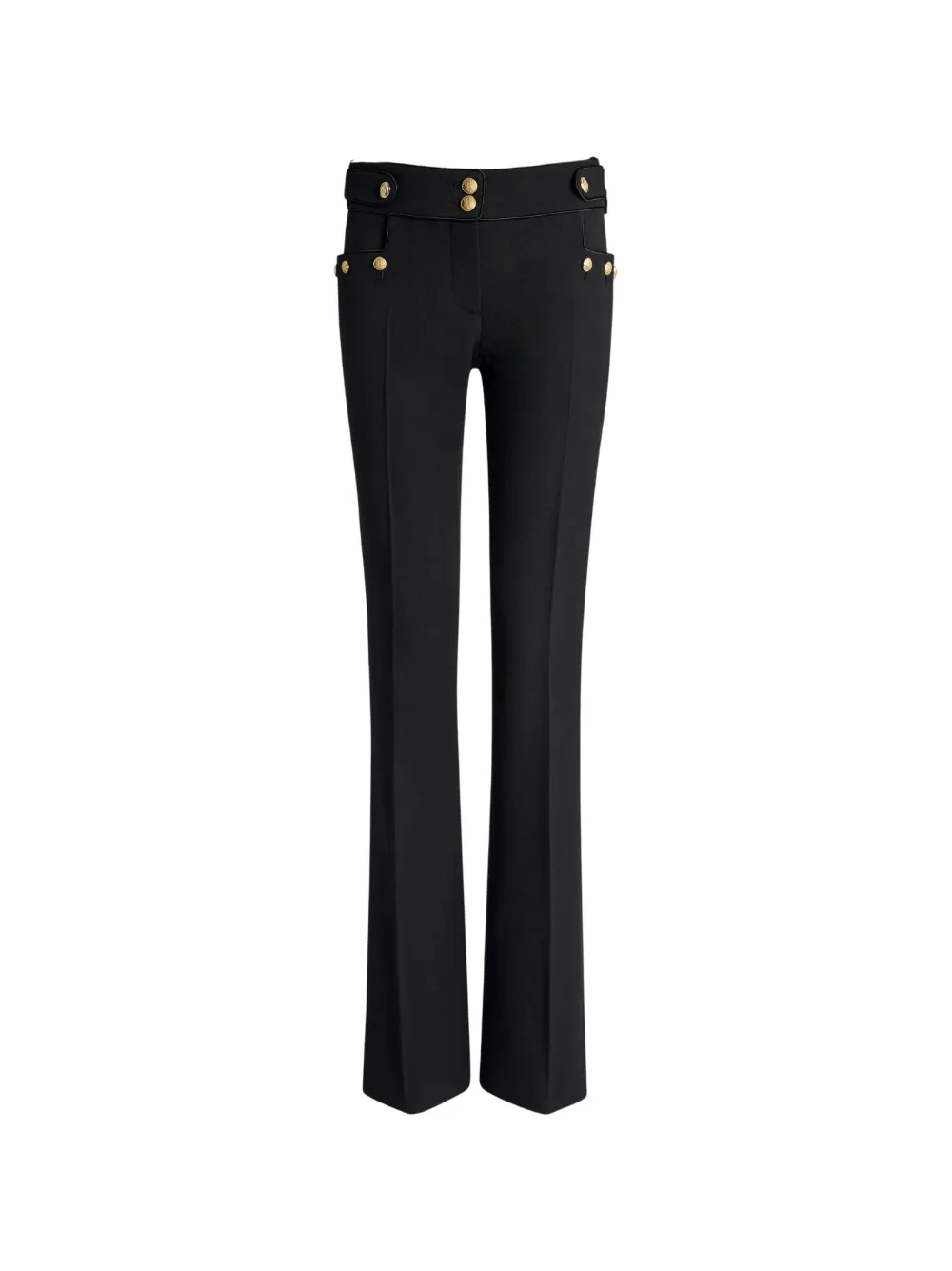 Pantaloni Balmain Pleated Wool Gabardine negru