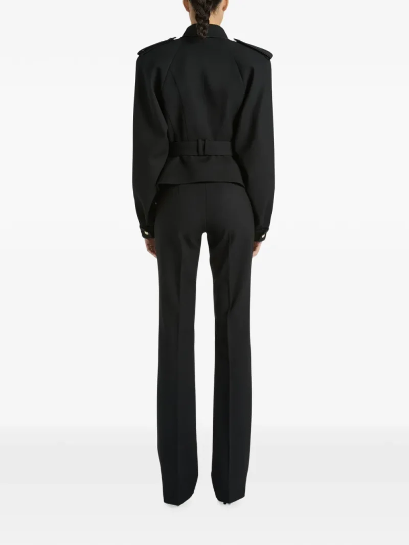 Alternative view of Pantaloni Balmain Pleated Wool Gabardine negru
