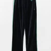 Pantaloni Drole De Monsieur velvet side-stripe bleumarin