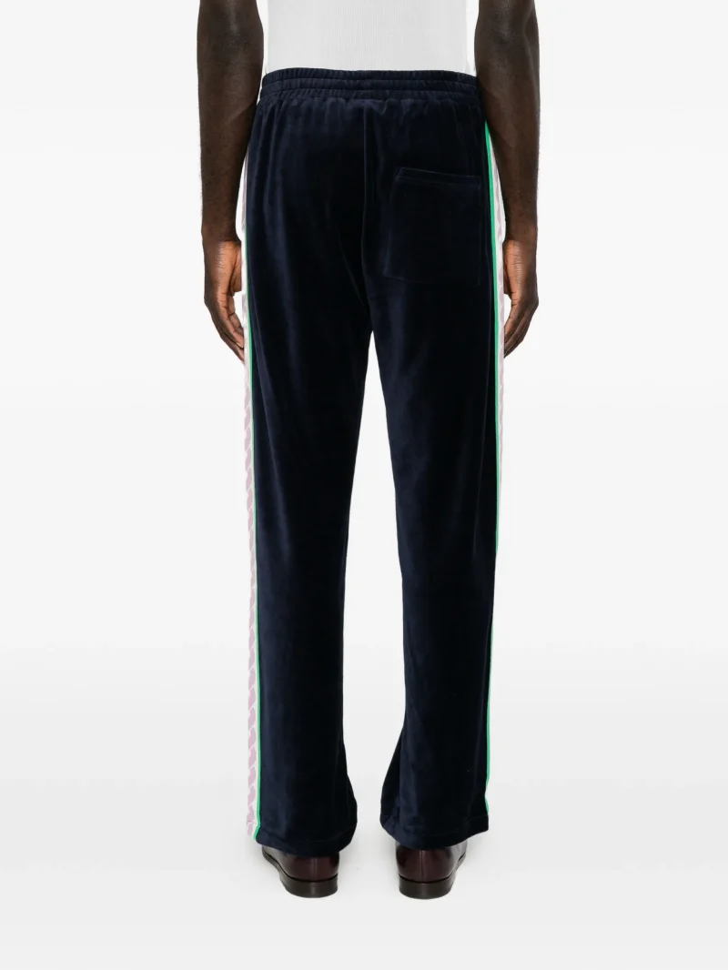 Pantaloni Drole De Monsieur velvet side-stripe bleumarin - imagine 4
