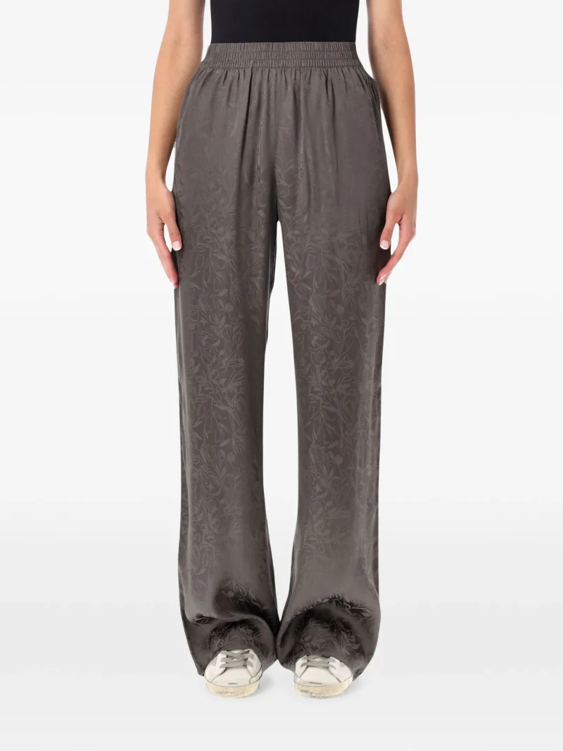Pantaloni Golden Goose jacquard-floral elasticated-waist gri
