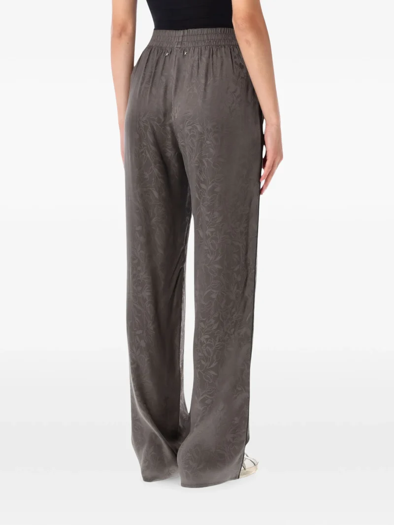 Alternative view of Pantaloni Golden Goose jacquard-floral elasticated-waist gri