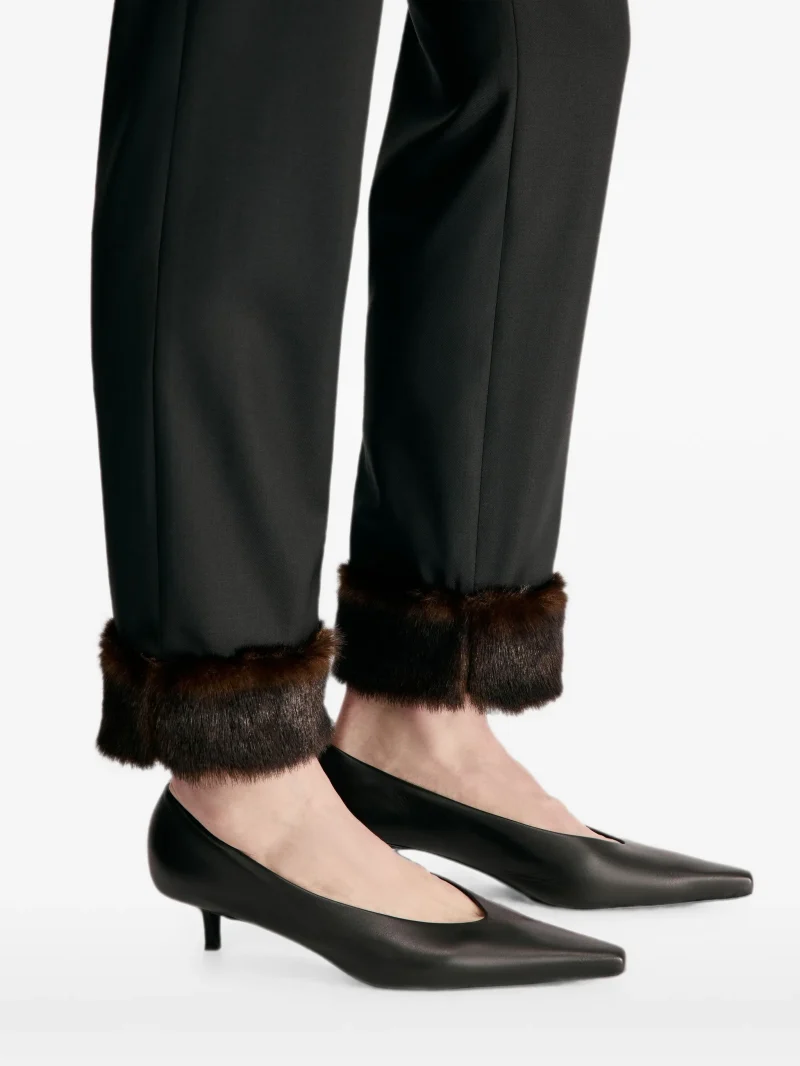 Pantaloni LouLou De Saison Haden faux fur-trim - imagine 3
