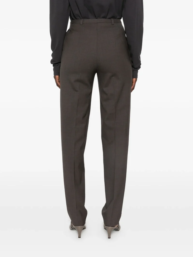 Pantaloni LouLou De Saison Malka pressed-crease maro - imagine 4