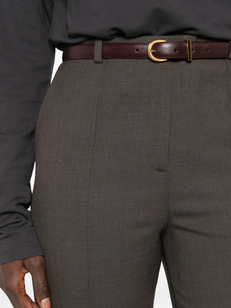 Pantaloni LouLou De Saison Malka pressed-crease maro - imagine 3