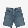 Pantaloni scurti Agolde Anson frayed albastru