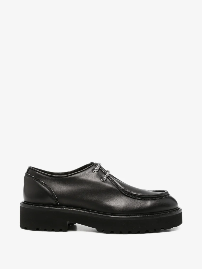 Pantofi Doucal's chunky-sole Derby negru