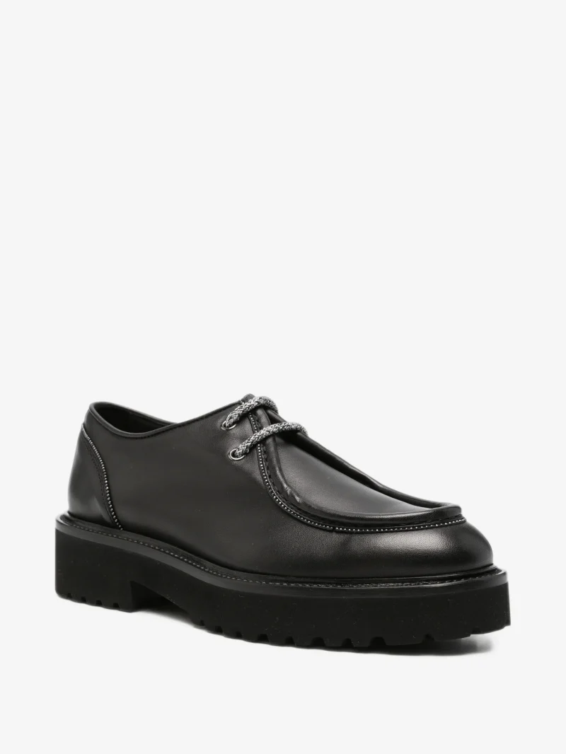 Alternative view of Pantofi Doucal's chunky-sole Derby negru