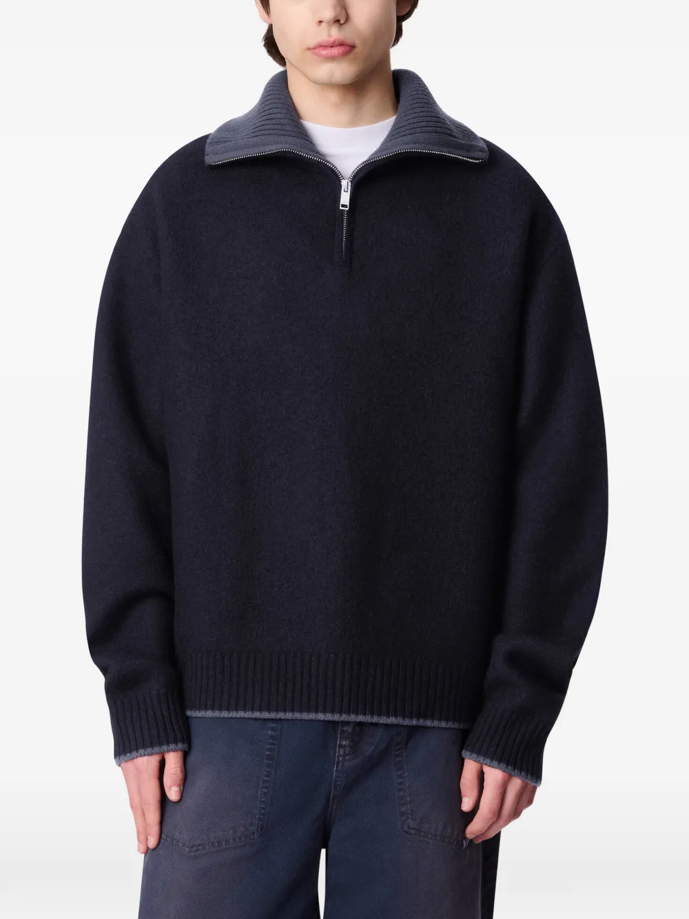 Pulover Axel Arigato Trace half-zip negru - imagine 5