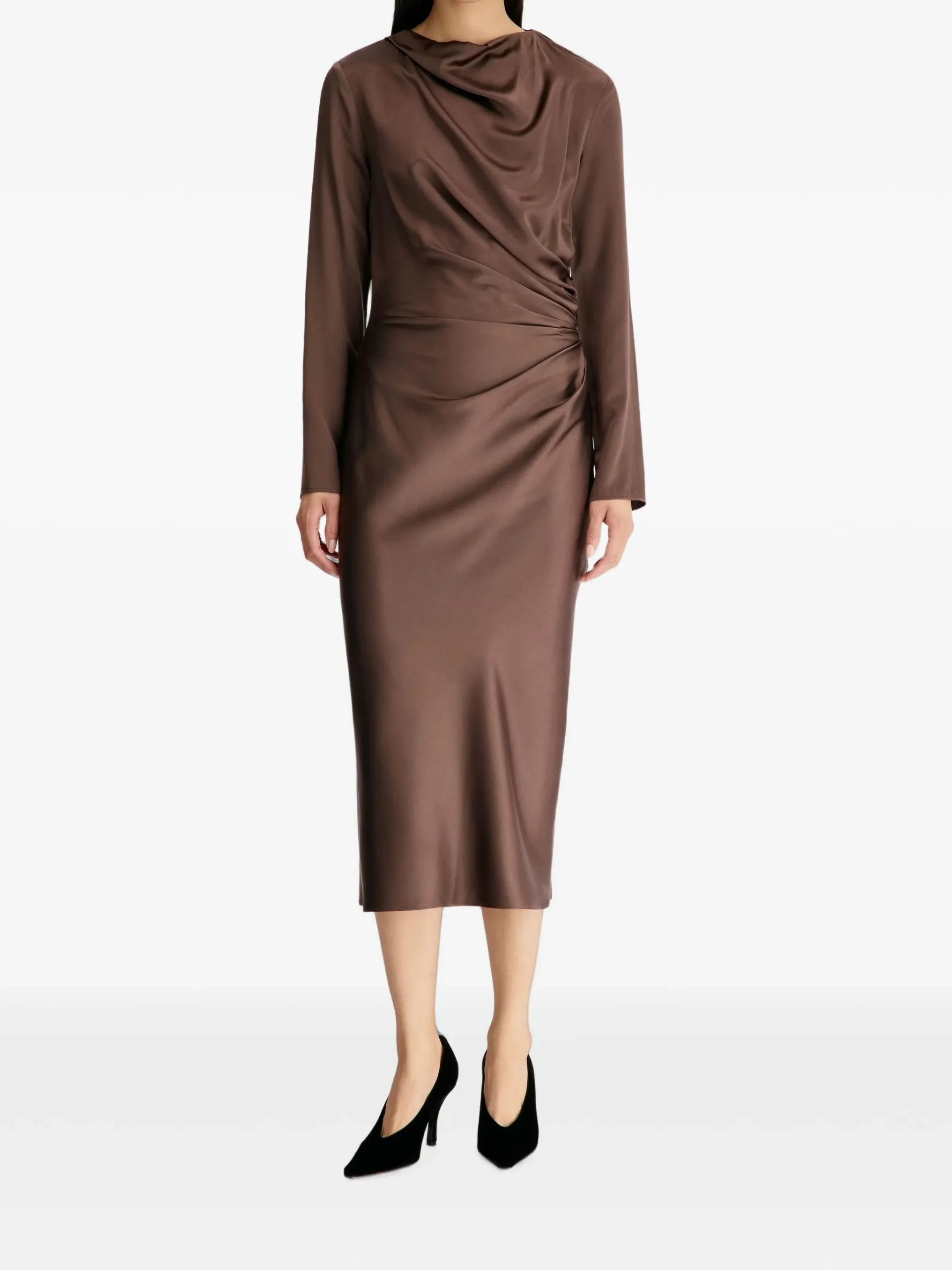 Rochie LouLou De Saison draped maro - imagine 2