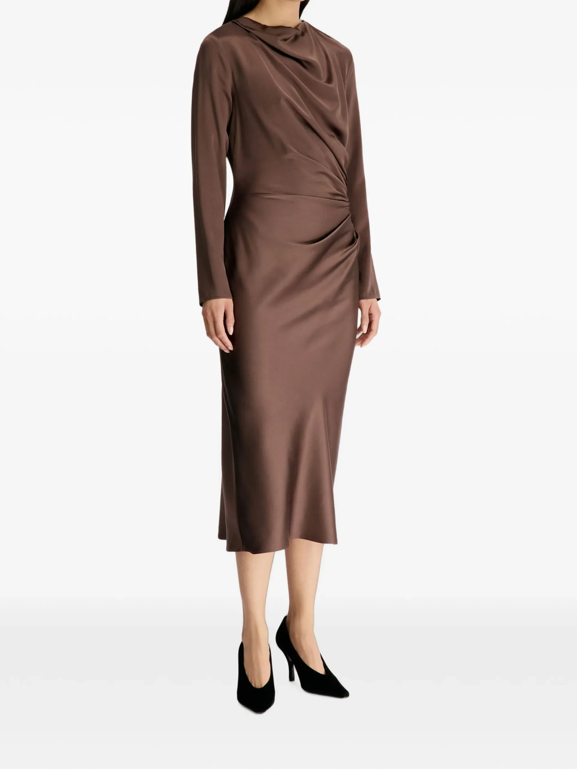 Rochie LouLou De Saison draped maro - imagine 5