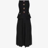 Rochie Self Portrait heart-button pleated negru