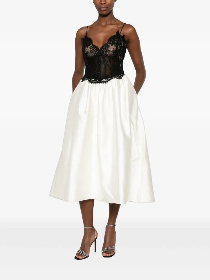 Alternative view of Rochie Self-Portrait lace-bodice flared multicolor