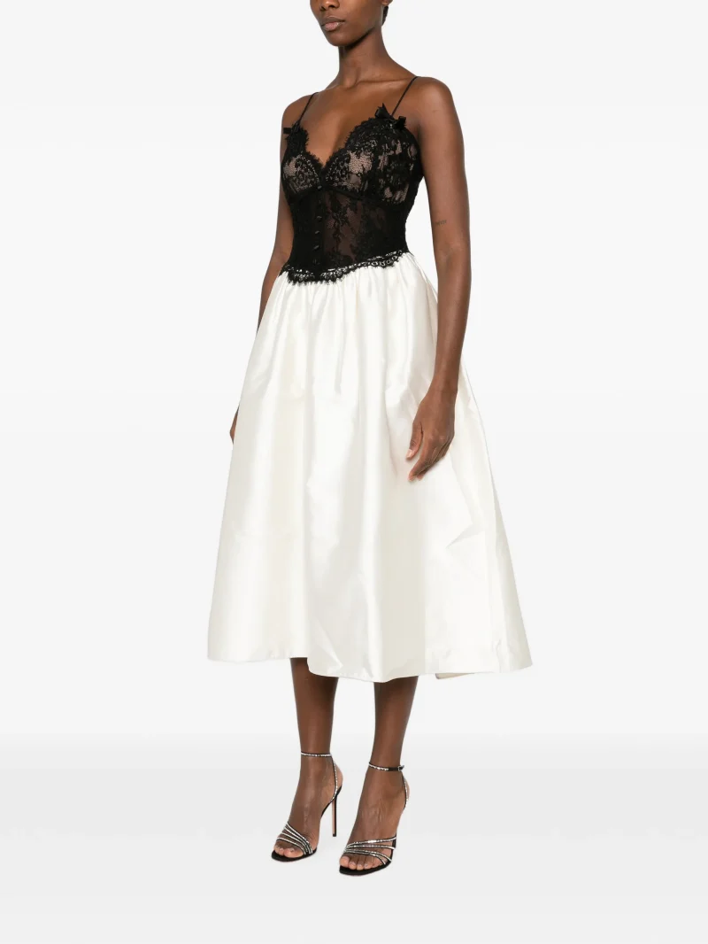 Rochie Self-Portrait lace-bodice flared multicolor - imagine 5