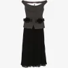 Rochie Self-Portrait off-shoulder pleated maro