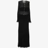 Rochie maxi Self-Portrait embellished open-knit negru