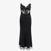 Rochie maxi Self-Portrait lace-detail negru