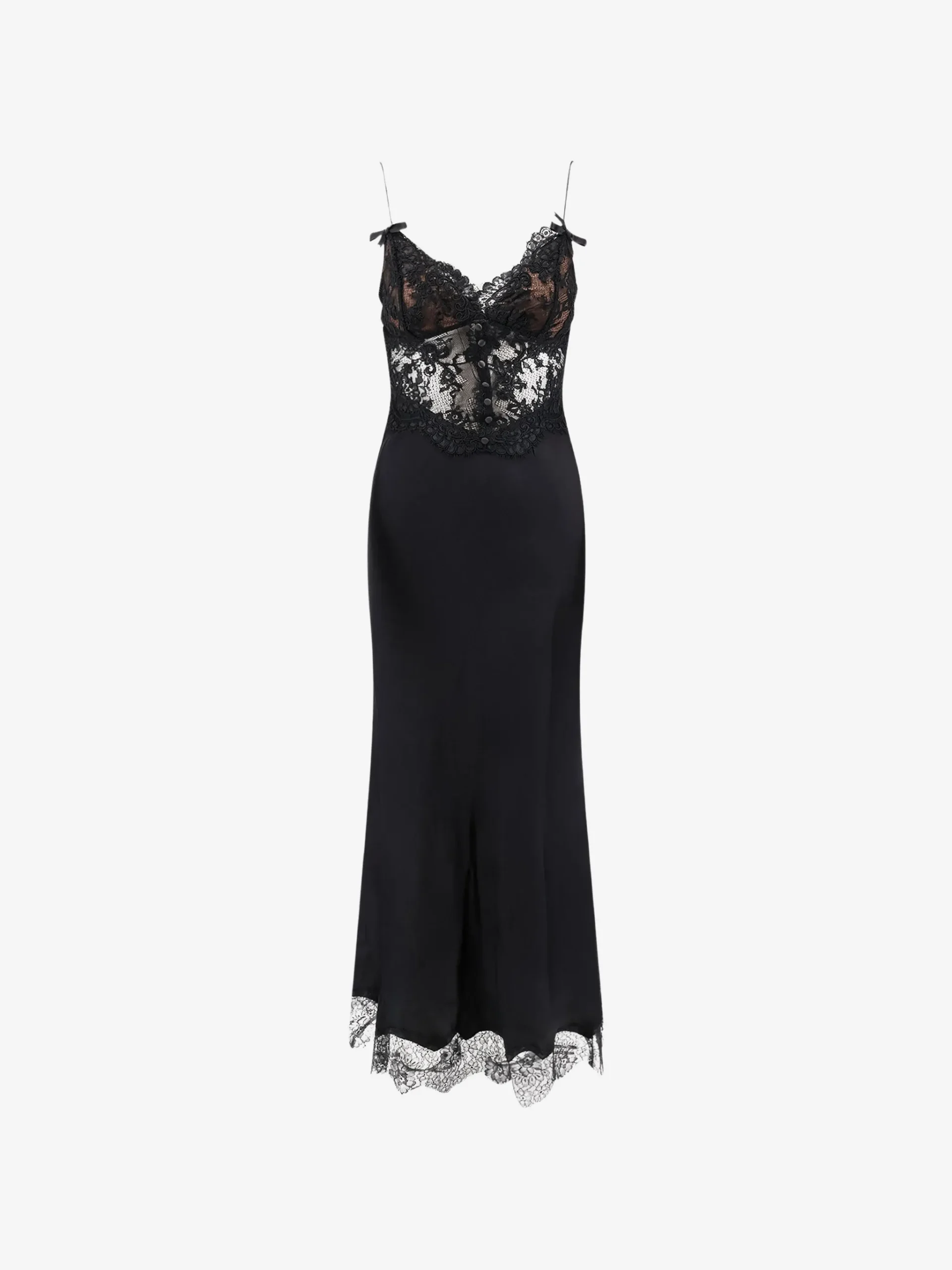Rochie maxi Self-Portrait lace-detail negru