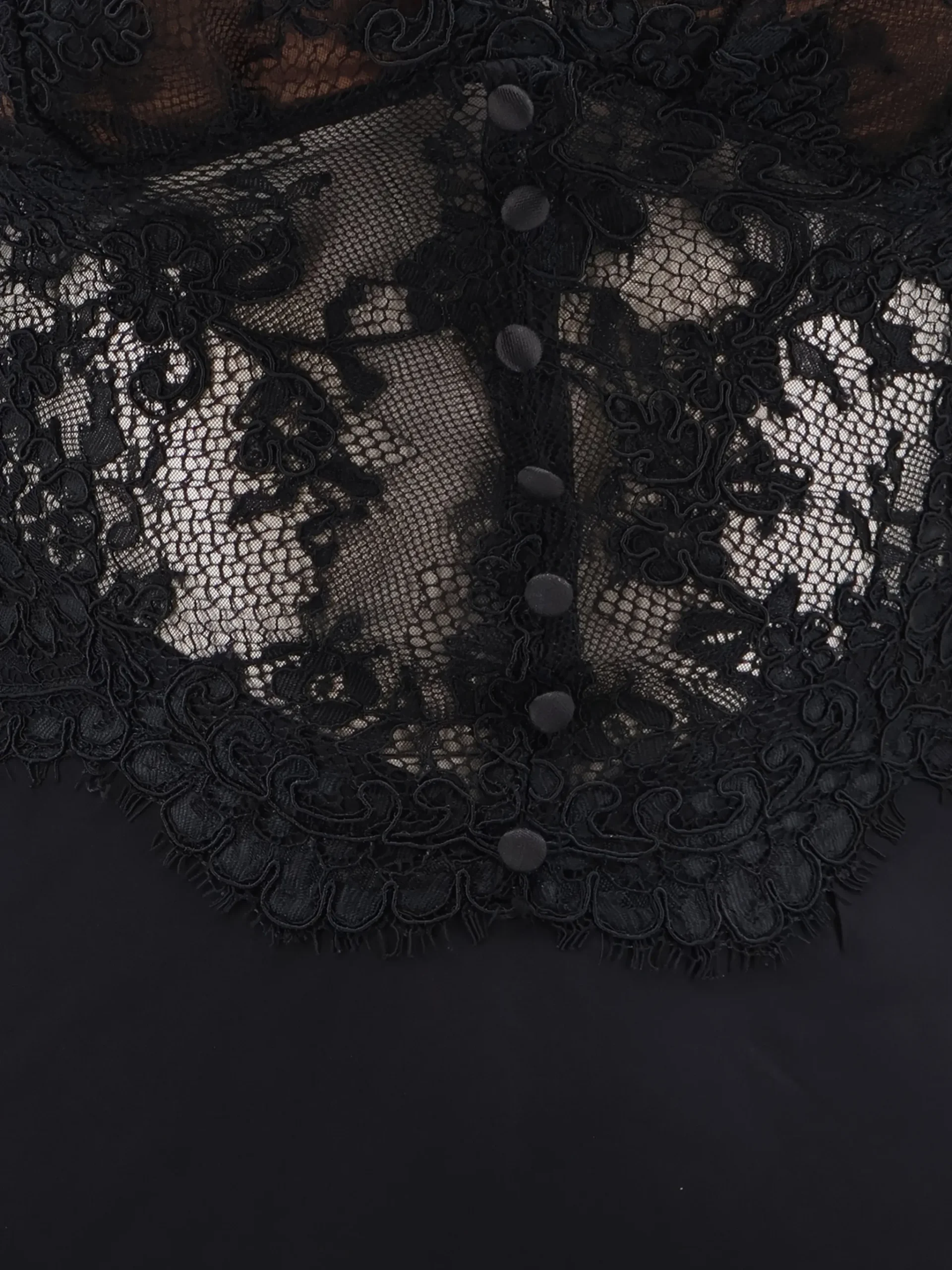 Rochie maxi Self-Portrait lace-detail negru - imagine 2