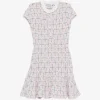 Rochie mini Self-Portrait diamond-pattern roz