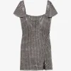 Rochie mini Self-Portrait embellished flared-sleeve