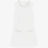 Rochie mini Self-Portrait faux-pearl embellished alb