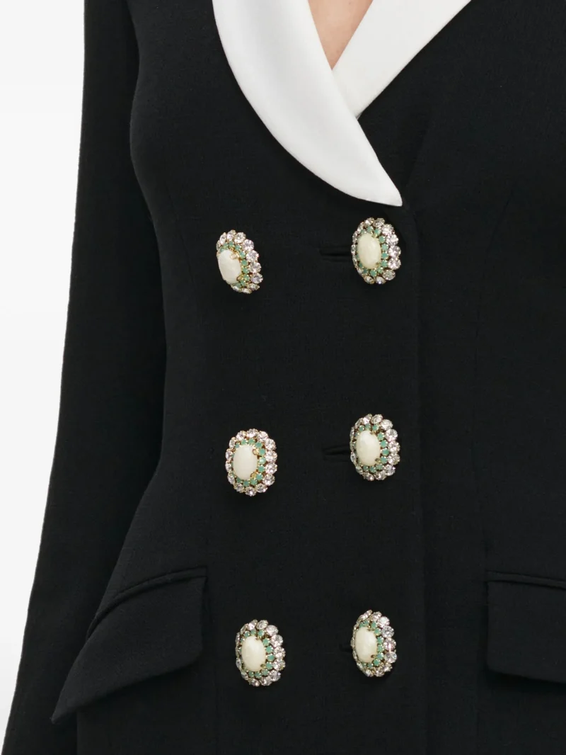 Rochie mini Self-Portrait jewel-button negru - imagine 3