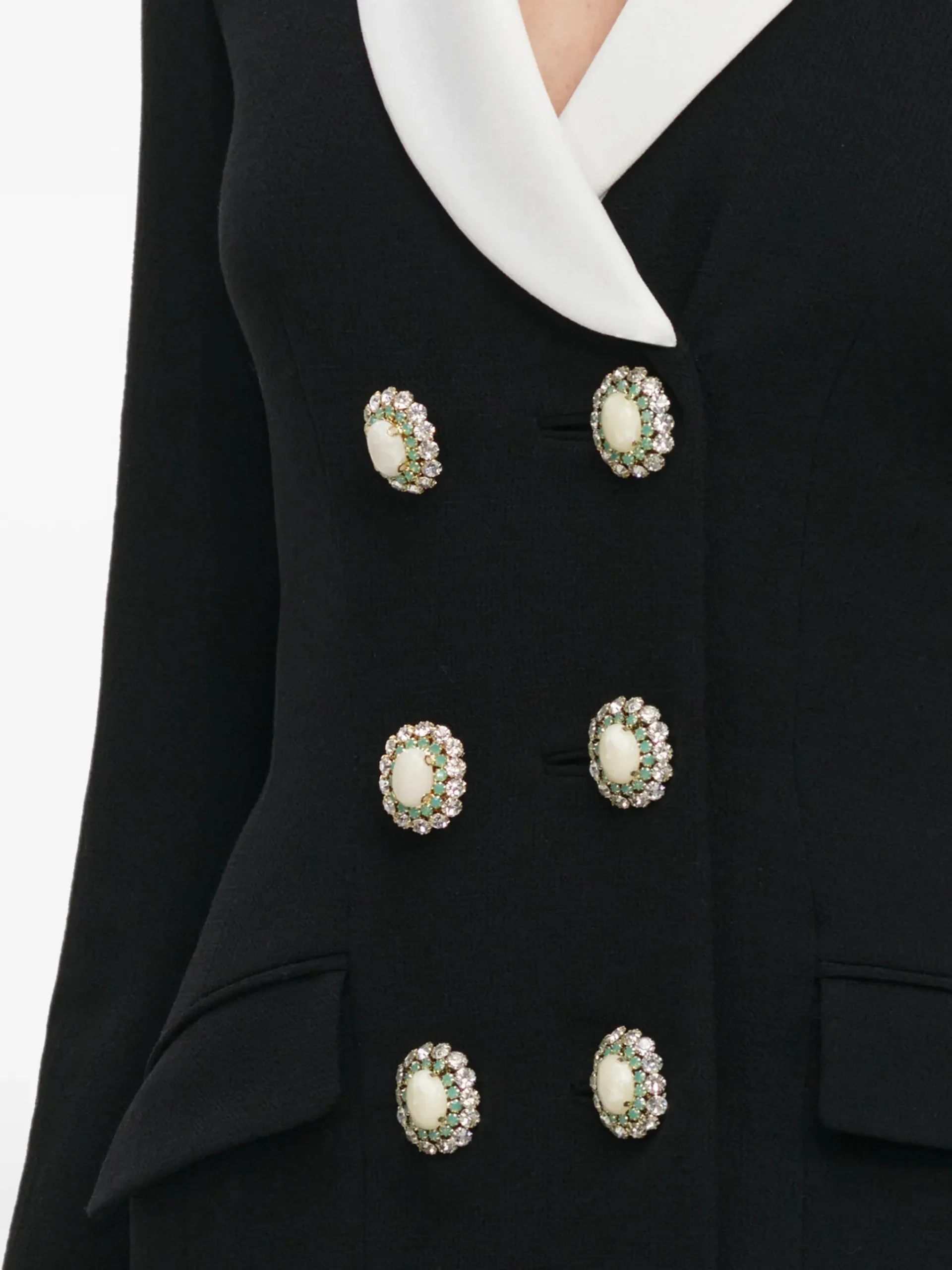Rochie mini Self-Portrait jewel-button negru - imagine 3