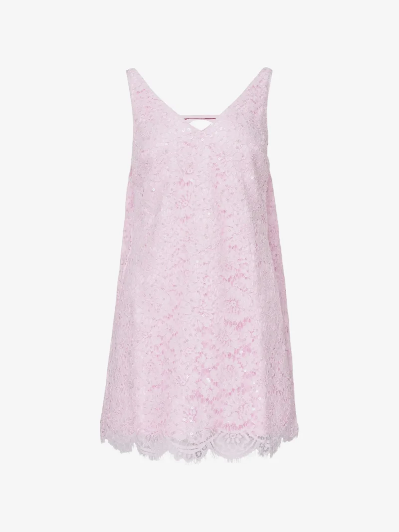 Rochie mini Self-Portrait sequin-embellished lace roz