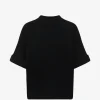 Top LouLou De Saison Tamia rolled-sleeve negru