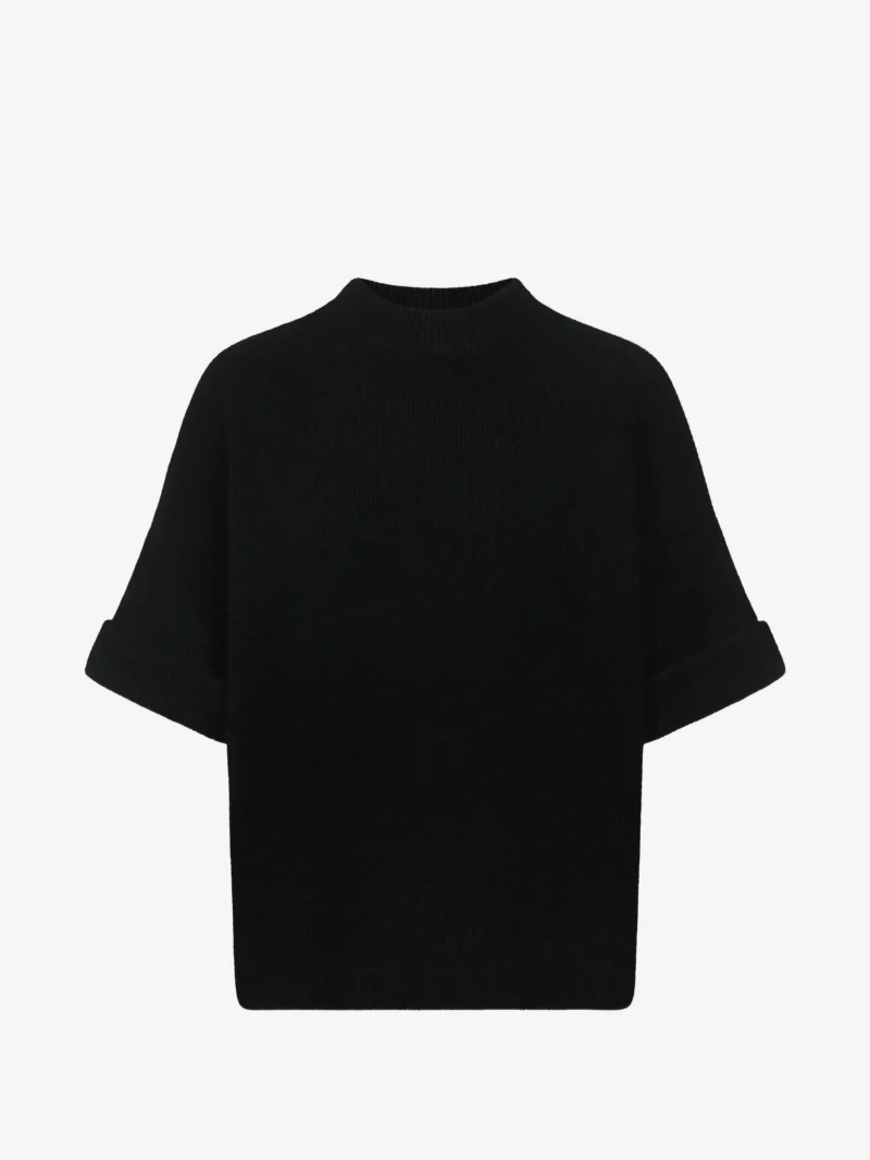 Top LouLou De Saison Tamia rolled-sleeve negru